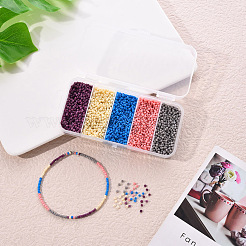 90 г 5 цвета 12/0 стеклянные бусины краски для выпечки&nbsp;SEED-YW0001-14A