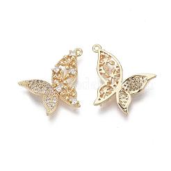 Латунные микропаве прозрачные подвески с фианитом&nbsp;KK-S355-008-NF