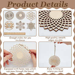 Подвесные украшения из деревянной доски&nbsp;WOOD-FG0001-50B