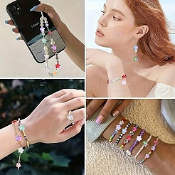 60шт 10 цвета прозрачные стеклянные бусины&nbsp;GLAA-YW0003-83