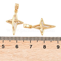 Подвески из латуни и натуральных пресноводных ракушек&nbsp;KK-H538-05G