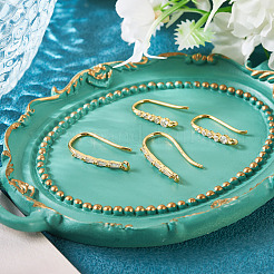 4 шт. 2 стиля латунных крючков для сережек с микропаве из прозрачного кубического циркония&nbsp;KK-TA0003-30