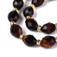 Натуральный красный тигровый глаз бисер пряди&nbsp;G-N342-53-8x6-04