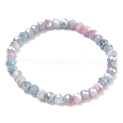 Braccialetti elasticizzati da donna con perline di vetro rondelle sfaccettate di colore ab&nbsp;BJEW-PH01821-06