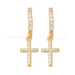 S925 серьги-кольца из стерлингового серебра с микропаве из прозрачных кубических цирконий для женщин&nbsp;EJEW-G427-01G-02