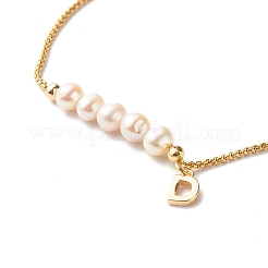 Pulseras deslizantes de perlas naturales ajustables&nbsp;BJEW-JB06525