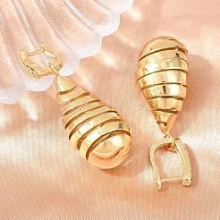 Boucles d'oreilles en laiton avec zircone cubique de micro pavé&nbsp;EJEW-G471-54G