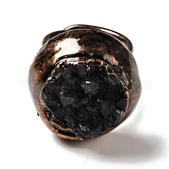 Регулируемое кольцо с друзами из натурального аметиста&nbsp;G-D468-31R