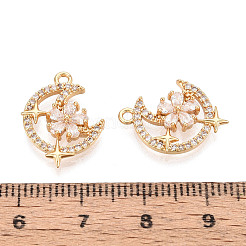 Подвески из латуни с прозрачным фианитом&nbsp;KK-T074-102G