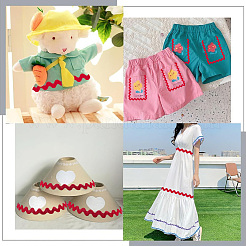 9.7~10 ярд полиэстеровой волнистой кружевной ленты для отделки&nbsp;OCOR-GF0004-55A