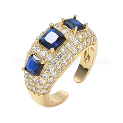 Bagues ouvertes en laiton avec micro pavé de zircones cubiques pour femmes&nbsp;RJEW-L343-13G
