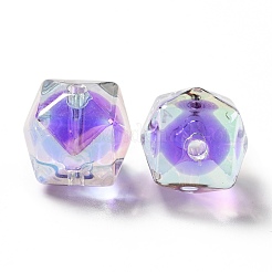 Perles acryliques irisées arc-en-ciel à placage uv bicolore&nbsp;LS-TACR-D010-02G