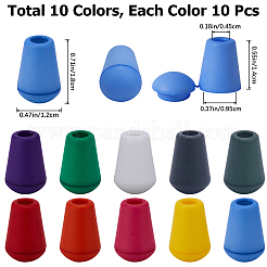 100 шт. 10-х цветный пластиковый съемный колокольчик-стопор для шнура&nbsp;KY-GF0001-43