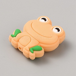 Экологичные силиконовые фокусные бусины в форме лягушки&nbsp;LS-SIL-WH0006-29G