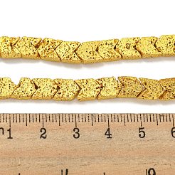 Fili di perle di roccia lavica naturale elettrodeposta&nbsp;G-I360-X02-01