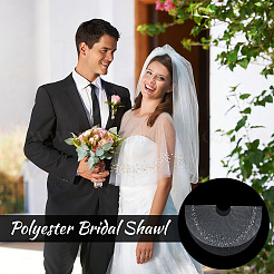 Scialle da sposa in poliestere&nbsp;OHAR-WH0033-015