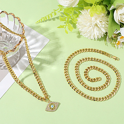 2 шт. 7 мм кубинские звенья из нержавеющей стали ожерелья для женщин и мужчин&nbsp;NJEW-BBC0001-39A