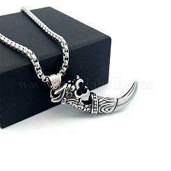 Винтажные подвески в форме волчьего зуба из нержавеющей стали 304 для мужчин.&nbsp;CG2118