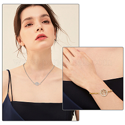 6 шт. 3-цветные звенья из латуни с прозрачным микропаве из кубического циркония&nbsp;ZIRC-HY0001-04