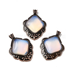 Подвески в форме ромба из натуральных и синтетических смешанных драгоценных камней&nbsp;G-A297-03R