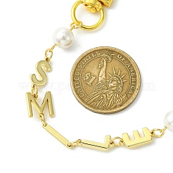 Catene estensibili per borse con maglie a forma di sorriso e perla in ottone e conchiglia&nbsp;FIND-JF00149-04