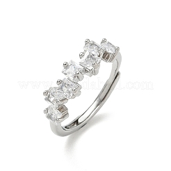 Einstellbare messing micro pave zirkonia fingerringe&nbsp;RJEW-C163-26B-P