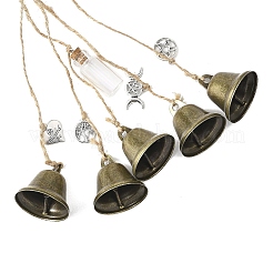 Подвесной колокольчик в тибетском стиле из сплава и железа на Хэллоуин&nbsp;HJEW-JM04494