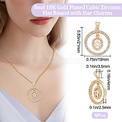 5 шт. Латунные подвески с микропаве&nbsp;ZIRC-BBC0001-84