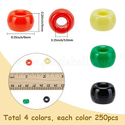1000 Uds. Cuentas de plástico opacas de 4 colores&nbsp;KY-SC0002-63