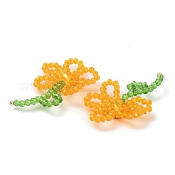 Плетенные кабошоны из стеклянных бусин ручной работы&nbsp;GLAA-C028-01D