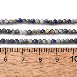 Нитки бусины из натурального ляписа-лазури&nbsp;LS-G-RM2025-A24-3mm