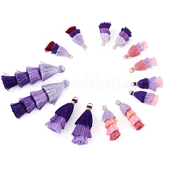 14 Stück 7 Stile Polycotton (Polyester-Baumwolle) Quastenanhänger Dekorationen&nbsp;FIND-TA0009-24