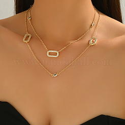 Длинные ожерелья из французского сплава с прозрачными кубическими циркониями&nbsp;QU7479