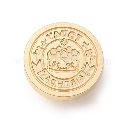 Cabezales de sello de latón con sello de cera en tono dorado&nbsp;AJEW-U008-02G-02