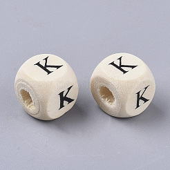 Perles de bois naturel imprimées&nbsp;X-WOOD-T026-001K
