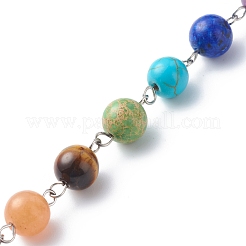 Chakra naturel et synthétique pierre mixte pendule radiesthésie pendentif décorations&nbsp;PALLOY-JF01882