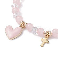 Vetro rotondo in rilievo bracciali tratto&nbsp;BJEW-JB09909