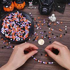 1200 шт. двухцветные непрозрачные акриловые бусины на тему Хэллоуина&nbsp;MACR-SC0001-43