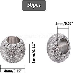 Текстурированные разделительные бусины из нержавеющей стали 304&nbsp;STAS-UN0005-54
