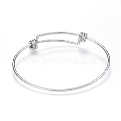 Fabrication de bracelets extensibles réglables en acier inoxydable 304 anti-ternissement&nbsp;X-BJEW-G546-01P