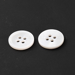 Natürliche Muschelknöpfe&nbsp;BUTT-WH0061-02