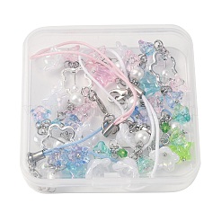 4 Stück Handygurte aus Glas und Acryl&nbsp;HJEW-HS00013