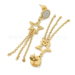 Серьги-гвоздики в форме звезды с ионным покрытием (IP) из нержавеющей стали 304&nbsp;EJEW-G400-42G-03