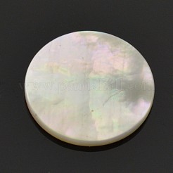 Cabochons ronds plats en nacre blanche&nbsp;X-SSHEL-E551-28