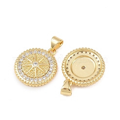 Латунные микропаве прозрачные подвески с фианитом&nbsp;KK-G544-36G
