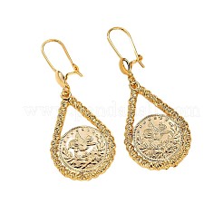 Серьги-кольца из латуни в форме капли&nbsp;FS-WGAC8BC-01