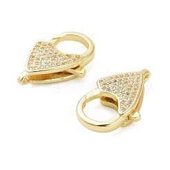Messing Micro Pave klare Zirkonia Hummerkrallenverschlüsse&nbsp;KK-I354-01G-01