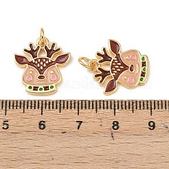 Рождественские латунные эмалевые подвески&nbsp;KK-L255-17G-04