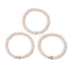 Женские эластичные браслеты из натурального пресноводного жемчуга и стеклянных бусин&nbsp;BJEW-JB13082