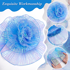 Плиссированная кружевная лента из органзы градиентного цвета&nbsp;DIY-GA0005-88C